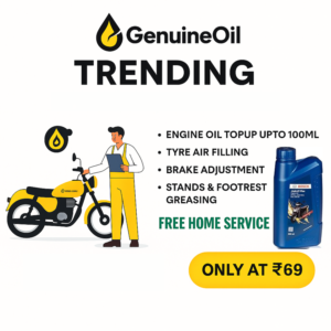 Quick Bike Care-BQosch Oil Top Up 100ml,Tyre Air Filling,Adjustment Stands&Footrest Greasing.
